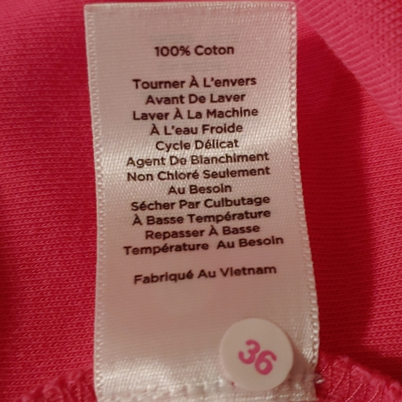 Talbots Pink Shift Dress 100% Cotton Right Shoulder Zip Split Seams Grey Piping - Picture 11 of 14